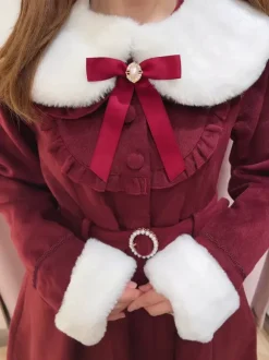 Manteaux gothiques Lolita Manteau noir Volants N艙uds Pardessus Polyester Automne Lolita Vêtements d'extérieur
