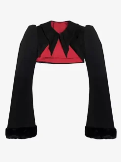 Manteaux gothiques Lolita Manteau en polyester noir Manteau d'hiver Lolita Outwears