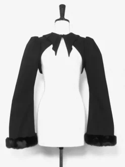Manteaux gothiques Lolita Manteau en polyester noir Manteau d'hiver Lolita Outwears