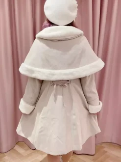Manteaux Lolita académiques Bordeaux N艙uds de Noël Cape en polyester Manteau Manteau Bloc de couleur Lolita Vêtements d'extérieur Hiver