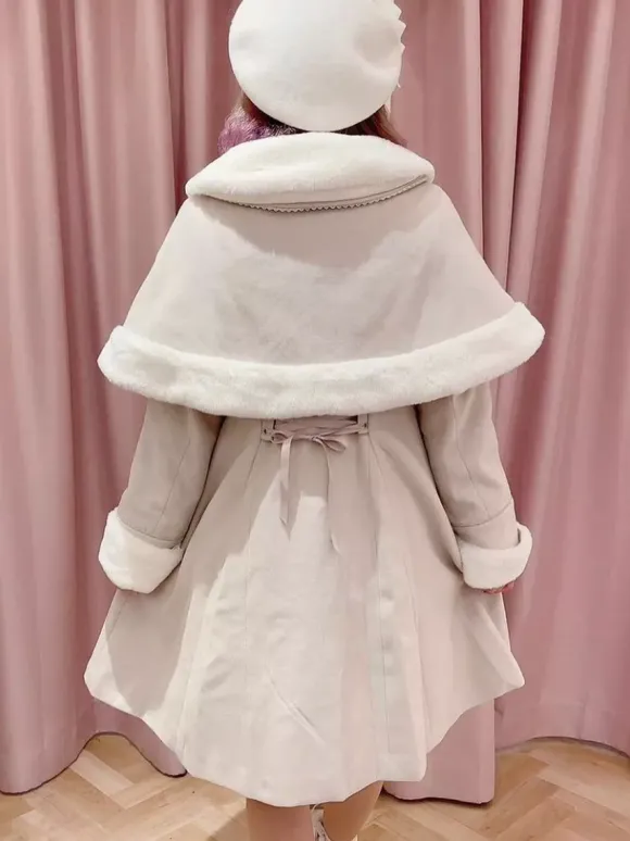 Manteaux Lolita académiques Bordeaux N艙uds de Noël Cape en polyester Manteau Manteau Bloc de couleur Lolita Vêtements d'extérieur Hiver