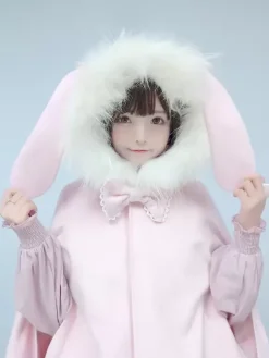 Manteaux Sweet Lolita Manteau rose N艙uds Volants Pardessus Polyester Automne Lolita Vêtements d'extérieur
