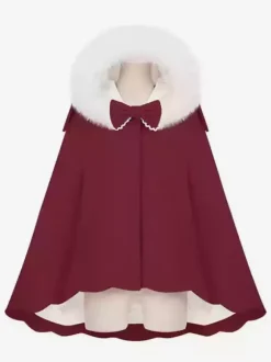 Manteaux Sweet Lolita Manteau rose N艙uds Volants Pardessus Polyester Automne Lolita Vêtements d'extérieur