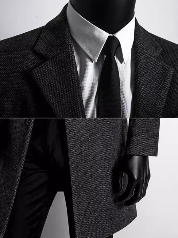 Manteaux Costume hommes Col rabattu Chic Noir Moderne