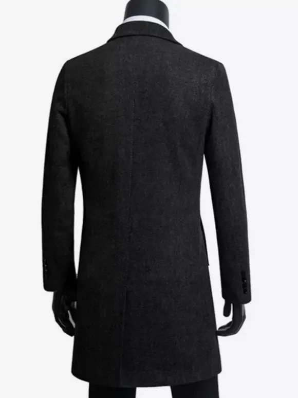 Manteaux Costume hommes Col rabattu Chic Noir Moderne