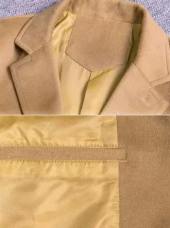 Manteaux Costume pour hommes Col rabattu Décontracté Camel Élégant