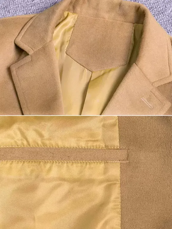 Manteaux Costume pour hommes Col rabattu Décontracté Camel Élégant