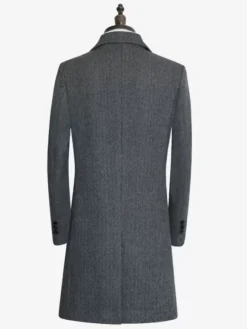 Manteaux Costume pour hommes Col rabattu Chic Gris Beau