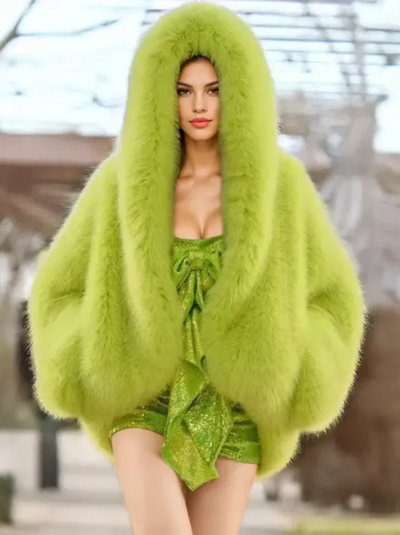 Manteaux en fausse fourrure à capuche coupe asymétrique vestes d'hiver pour femmes 2026