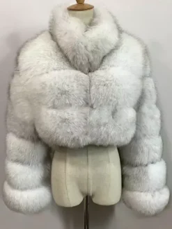 Manteaux en fausse fourrure veste courte en peluche écologique pour femme modèle hiver 2026