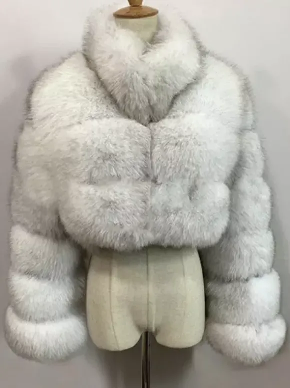 Manteaux en fausse fourrure veste courte en peluche écologique pour femme modèle hiver 2026