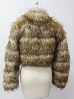 Manteaux en fausse fourrure veste courte en peluche écologique pour femme modèle hiver 2026
