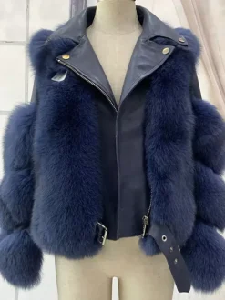 Manteaux Fourrés Manches Longues Zipper Hiver Chaud Veste Pour Femme Col Rabattu