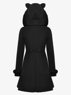 Manteaux gothiques Lolita Manteau en polyester noir Manteau d'automne Lolita Outwears
