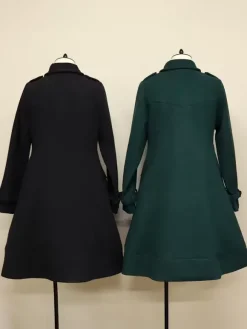 Manteaux gothiques Lolita Manteau pardessus en polyester vert foncé Manteau d'automne Lolita Outwears