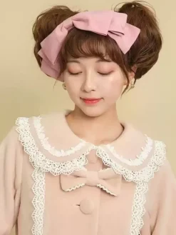 Manteaux Lolita de style ROCOCO Manteau rose N艙uds Volants Manteau Polyester Hiver Lolita Vêtements d'extérieur