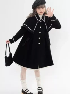 Manteaux Lolita de style ROCOCO Manteau marron clair N艙uds Pardessus Polyester Automne Lolita Vêtements d'extérieur