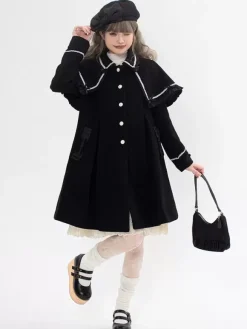 Manteaux Lolita de style ROCOCO Manteau marron clair N艙uds Pardessus Polyester Automne Lolita Vêtements d'extérieur