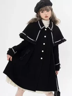 Manteaux Lolita de style ROCOCO Manteau marron clair N艙uds Pardessus Polyester Automne Lolita Vêtements d'extérieur