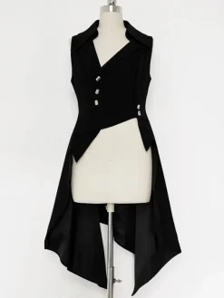Manteaux Steampunk Lolita Veste pardessus noir Lolita