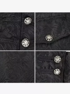 Manteaux Vintage Blanc Boutons Costumes Jacquard Rétro Pour Homme