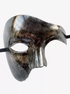 Masque De Carnaval Noir Pour Adultes Accessoires De Costumes Cosplay De Mascarade En Plastique Vintage Déguisement