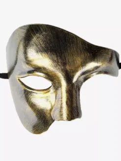 Masque De Carnaval Noir Pour Adultes Accessoires De Costumes Cosplay De Mascarade En Plastique Vintage Déguisement
