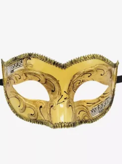 Masque De Carnaval Pour Adultes Accessoires De Costumes Cosplay Vintage De Mascarade En Plastique Noir Or Déguisement
