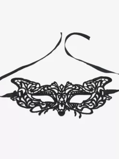 Masque De Fête Masqué Pour Femme Masque En Dentelle Gris Foncé Bande Des Yeux