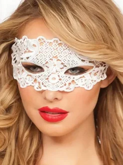 Masque de mascarade pour les yeux pour femmes sexy dentelle blanche
