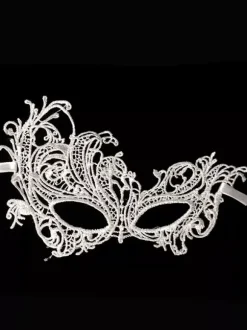 Masque de mascarade pour les yeux pour femmes sexy dentelle blanche