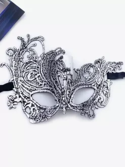 Masque Mascarade Masque Bandeau Pour Les Yeux Halloween Femme Dentelle Argent Fête