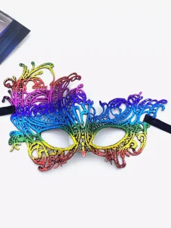 Masque Mascarade Masque Bandeau Pour Les Yeux Halloween Femme Dentelle Argent Fête