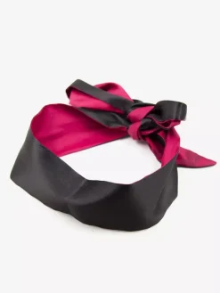 Masque pour les yeux en satin mat rouge pour femme Bandeau pour les yeux en satin de soie
