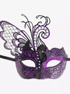 Masque De Carnaval Pour Adultes Accessoires De Costumes Cosplay Vintage De Mascarade En Plastique Noir Femme Déguisement