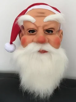 Masque de Noël unisexe Capuche rouge Costumes de vacances de Noël en polyester