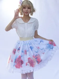 Mignonne Jupe Lolita SK imprimée fleurie à volants
