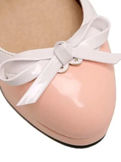 Mignonne Lolita Chaussures En Cuir Pu Bout Rond Rouge Chic