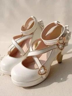 Mignonne Lolita Chaussures Roses À Talons Hauts