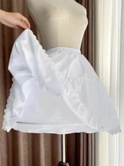 Mignonne Lolita Jupons Polyester Gothique Dentelle Blanche Lolita Jupe