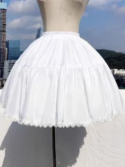 Mignonne Lolita Jupons Polyester Gothique Dentelle Blanche Lolita Jupe