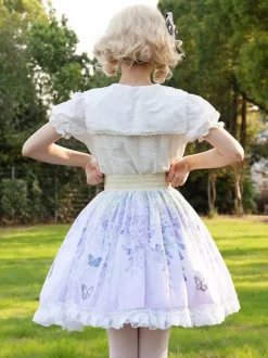Mignonne Lolita SK Imprimé Fleurie Jupes Lolita À Volants