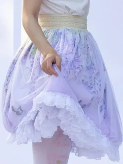 Mignonne Lolita SK Imprimé Fleurie Jupes Lolita À Volants
