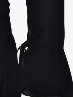 Mini robe patineuse à col en V et manches longues avec n艙ud sur le devant pour femme 2026
