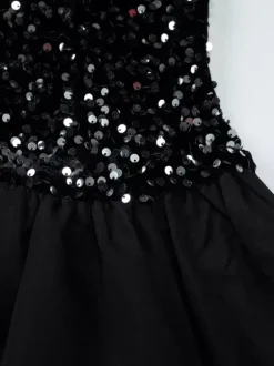 Mini-robe bustier à sequins et jupe bouffante 2026