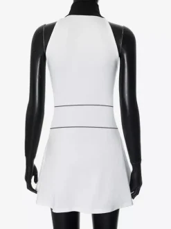 Mini-robe zippée sans manches à col montant pour femme 2026