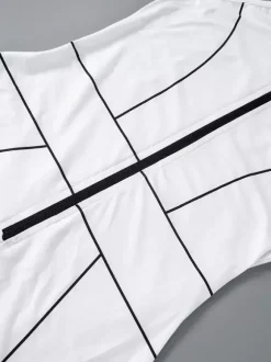 Mini-robe zippée sans manches à col montant pour femme 2026