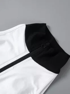 Mini-robe zippée sans manches à col montant pour femme 2026