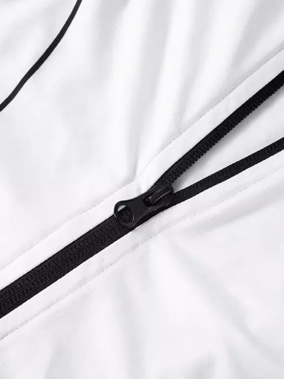 Mini-robe zippée sans manches à col montant pour femme 2026