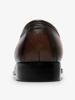 Mocassins à enfiler en cuir de vache pour homme chaussures de bal de retour à la maison de mariage marron